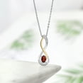 thumbnail image 4 of Gem Stone King 0.64 Ct Red Garnet E-F Lab Grown Diamond 925 Silver and 10K Yellow Gold Infinity Pendant, 4 of 4