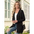 thumbnail image 5 of Cardigan Sweaters for Women Casual Open Front Long Sleeve Knit Coat with Pockets Trendy, 5 of 9
