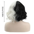 thumbnail image 3 of LHWEN Black White Wigs With Bangs Short Curly Wavy Bob Wigs Synthetic Beauty Salon Straight Hair Fun Lace Wavy Curls Braided Hair Synthetic Hair bohon Perfect for Party Everyday, 3 of 9