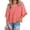 Pink, variant on Women's Fashion Casual T Shirt Round Collar 3/4 Sleeve Plain Color Tees Summer Tops Blouses