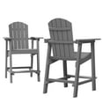 thumbnail image 3 of Dextrus 25" Tall Plastic Adirondack Chair, Poly Bar Height Outdoor Balcony Chairs - Gray, 3 of 8