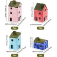 thumbnail image 5 of 4Pcs Resin Village House Miniature Fairy House Mini Resin House Fairy Cottage House Pink & Dark Blue & Light Blue & Red Fairy Cottage House DIY Decoration, 5 of 7