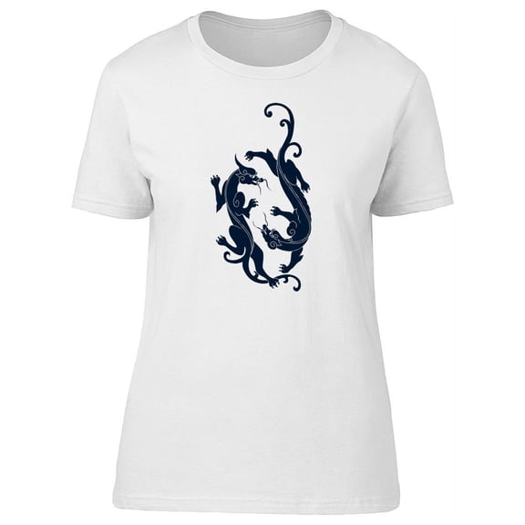 Small Black Chinese Dragons T-Shirt Women -Image by Shutterstock, Female Large