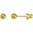 thumbnail image 4 of 4mm Ball Piercing Earrings - 24k Yellow Gold Plated, 4 of 4