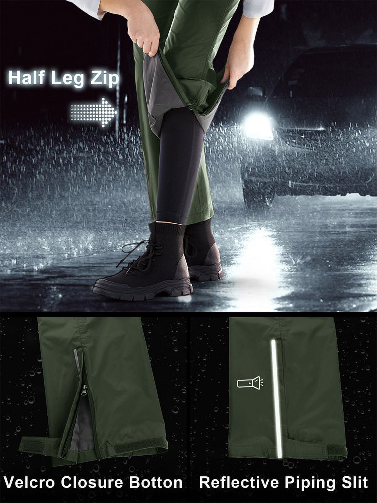 Off Road Ventures Womens Waterproof Rain Pants Lightweight Breathable Windbreaker Hiking Pants for Outdoors Golf
