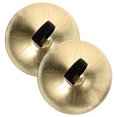 thumbnail image 1 of OULII 1 Pair Small Finger Instruments Finger Cymbals Belly Dancing Golden Copper for Ball Party, 1 of 8