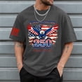 thumbnail image 2 of Rotm Mens American Flag Shirt T-Shirts for Men Short Sleeve Round-Neck Independence Day Print Casual Shirts Dark Gray,S, 2 of 6