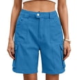thumbnail image 2 of Mifsaly Womens Utility Cargo Shorts with Flap Pockets High Waisted Outdoor Hiking Shorts Lightweight Breathable Casual Summer Outfits 2026 Blue,XL, 2 of 5