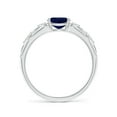 thumbnail image 2 of ANGARA Natural Oval Blue Sapphire Vintage Style Ring with Diamond Accents in 14K White Gold for Women (Size-7x5mm) | September Birthstone, Anniversary, Jewelry Gift for Women | Natural Sapphire Ring, 2 of 8