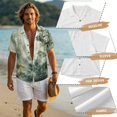 thumbnail image 6 of FOR U DESIGNS Green Tree Leaf Print Matching Outfits Linen-Style Couple Clothes Sets Sleeveless Summer Dresses for Women, Men's Casual Button-Down Shirts, 6 of 7