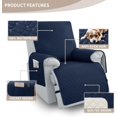 thumbnail image 4 of Waterproof Recliner Slipcover, Non-Slip Furniture Protector with Storage Pocket, Machine Washable Stretch Chair Cover with Adjustable Straps for Pets, Dogs, Cat (Navy Blue, 23.6"), 4 of 6