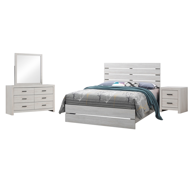 Brantford 4-piece Queen Panel Bedroom Set Coastal White