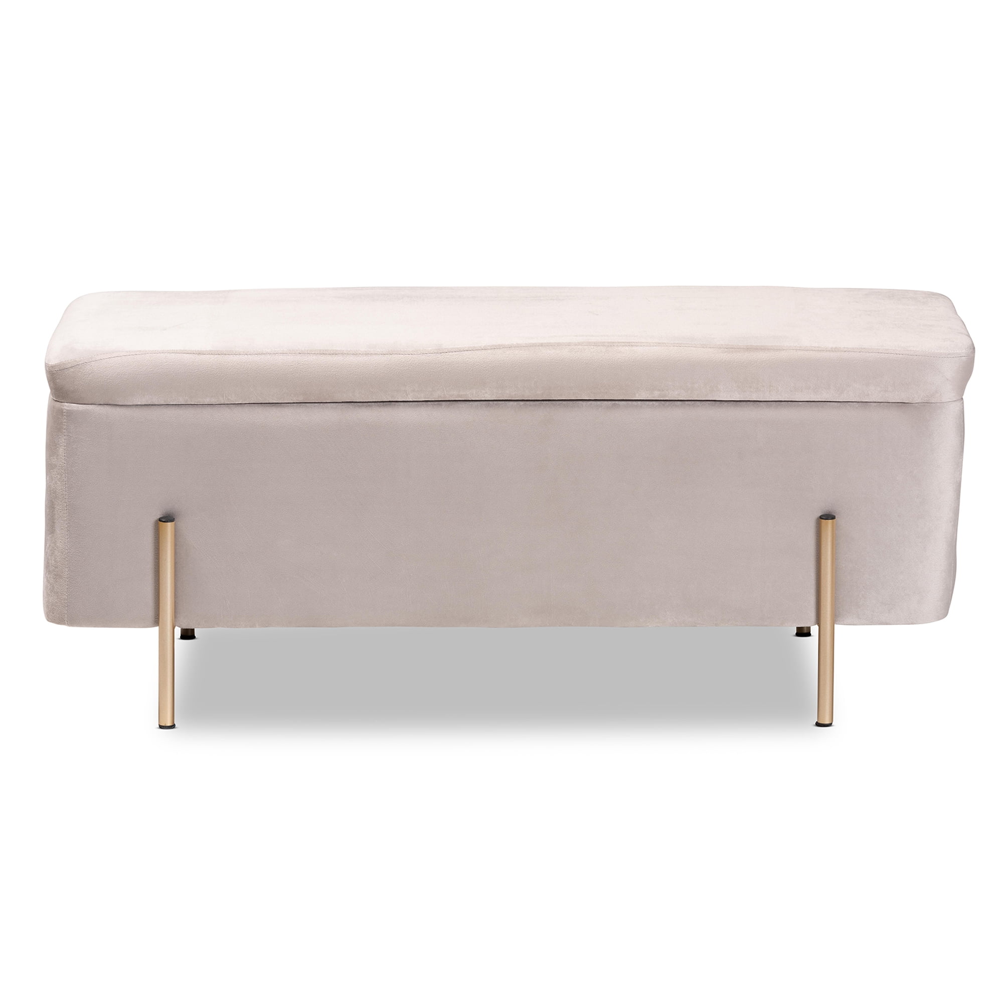 Baxton Studio Rockwell Upholstered & Storage Bench, Grey