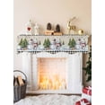 thumbnail image 2 of Beige Christmas Mantel Scarf Fireplace Decorations for Living Room, Xmas Tree Snowman Bear Snowfall Plaid Fireplace Mantel Scarf Cover Runner for Halloween/Thanksgiving/Christmas Decor 90"x17", 2 of 6