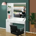 thumbnail image 6 of OmySalon Barber Station Wall Mount Salon Hair Styling Beauty Spa Equipment W/Mirror, 2 Drawers, 1 Storage Cabinet, 3 Open Shelves (Black), 6 of 7