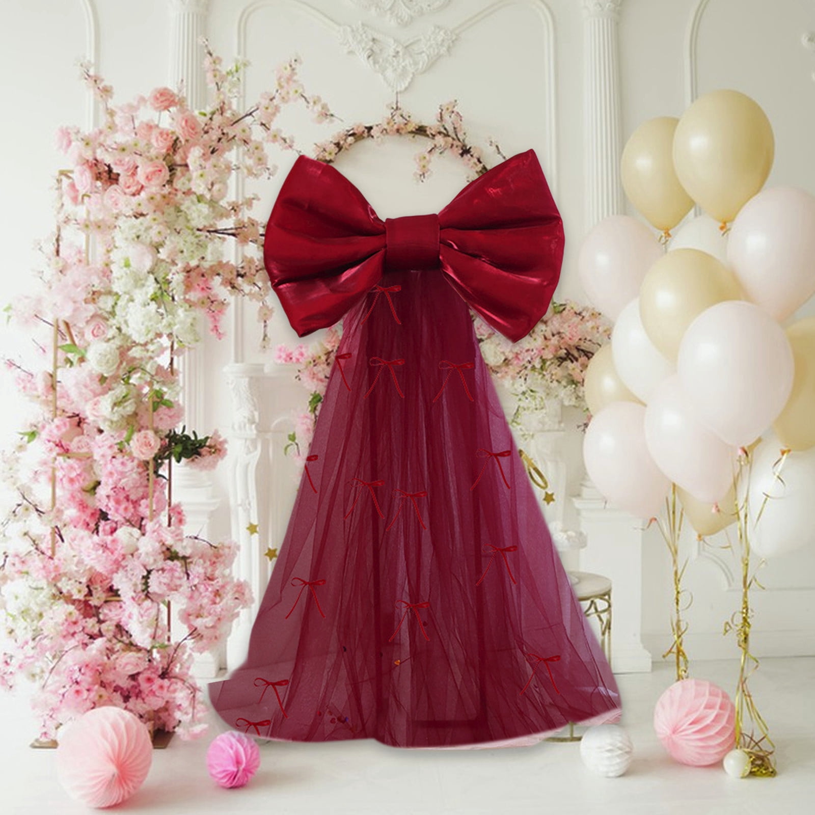 YiJuHui 5pcs Bow Party Decorations Bow Decor, Birthday Decorations for Wedding Engagement , Giant Room Decor B(50x38cm)