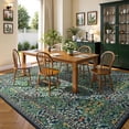 thumbnail image 3 of Reepow 8x10 Vintage Forest Boho Washable Indoor Low Pile Non Slip Backing Floral Living Room Area Rugs for Dining Room Bedroom,Forest Green, 3 of 10
