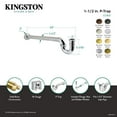 thumbnail image 4 of Kingston Brass CC9128 1-1/2" P-Trap with Box Flange, 24" Length, 18 Gauge, Brushed Nickel, 4 of 4