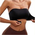 thumbnail image 5 of Ohufall Women's Bras Solid Color Strapless Front Closure Push Up Bandeau Bra with Seamless Wireless Fit Everyday Underwear,30A-42F, 5 of 6