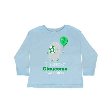 

Inktastic I Support Glaucoma Awareness Elephant and Green Balloon Gift Toddler Boy or Toddler Girl Long Sleeve T-Shirt