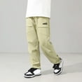 thumbnail image 2 of Gibobby Boys Cargo Pants- Straight Leg Elastic Waist Fashion Kids Cotton Joggers Boys Hiking Pants(Khaki,4-5 Years), 2 of 5