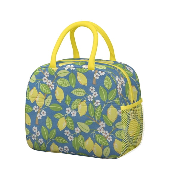 Lunch Bag Lunch Box for Women Reusable Insulated Lunch Bags,Water-Resistant Lemon Tree Cooler Lunch Tote Bag, Large Capacity for Work Travel Picnic