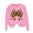 thumbnail image 4 of Wancir Christmas Sweatshirt Women Xmas Bow Graphic Sweatshirts Round Neck Long Sleeve Pullover Tops Vacation Loose Blouses, 4 of 6