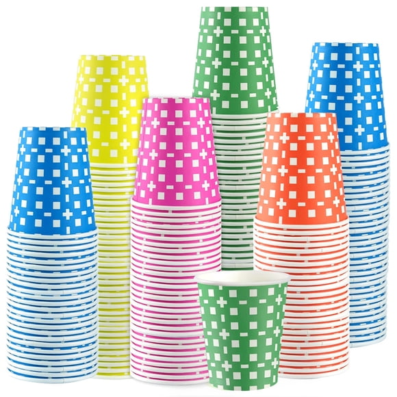 Vasos de papel CUPLOOV, 150 ml, 500 unidades, multicolor, desechables
