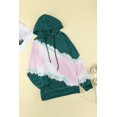 thumbnail image 3 of ABPHQTO Sudadera casual de mujer con capucha y bolsillo con estampado tie-dye verde, 3 of 5