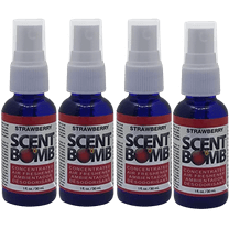 Scent Bomb Air Freshener Spray, 100 % Oil Based Concentrated Air Freshener, Air Freshener Spray for Car, Room, Bathroom and Odor Eliminator, Strawberry, 4 Pack