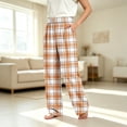 thumbnail image 4 of DxhmoneyHX Boys Plaid Pants Wide Leg Elastic Waist Loose Trouser Casual Loungewear Sleep Pant with Pocket Size 4-16 Years, 4 of 6
