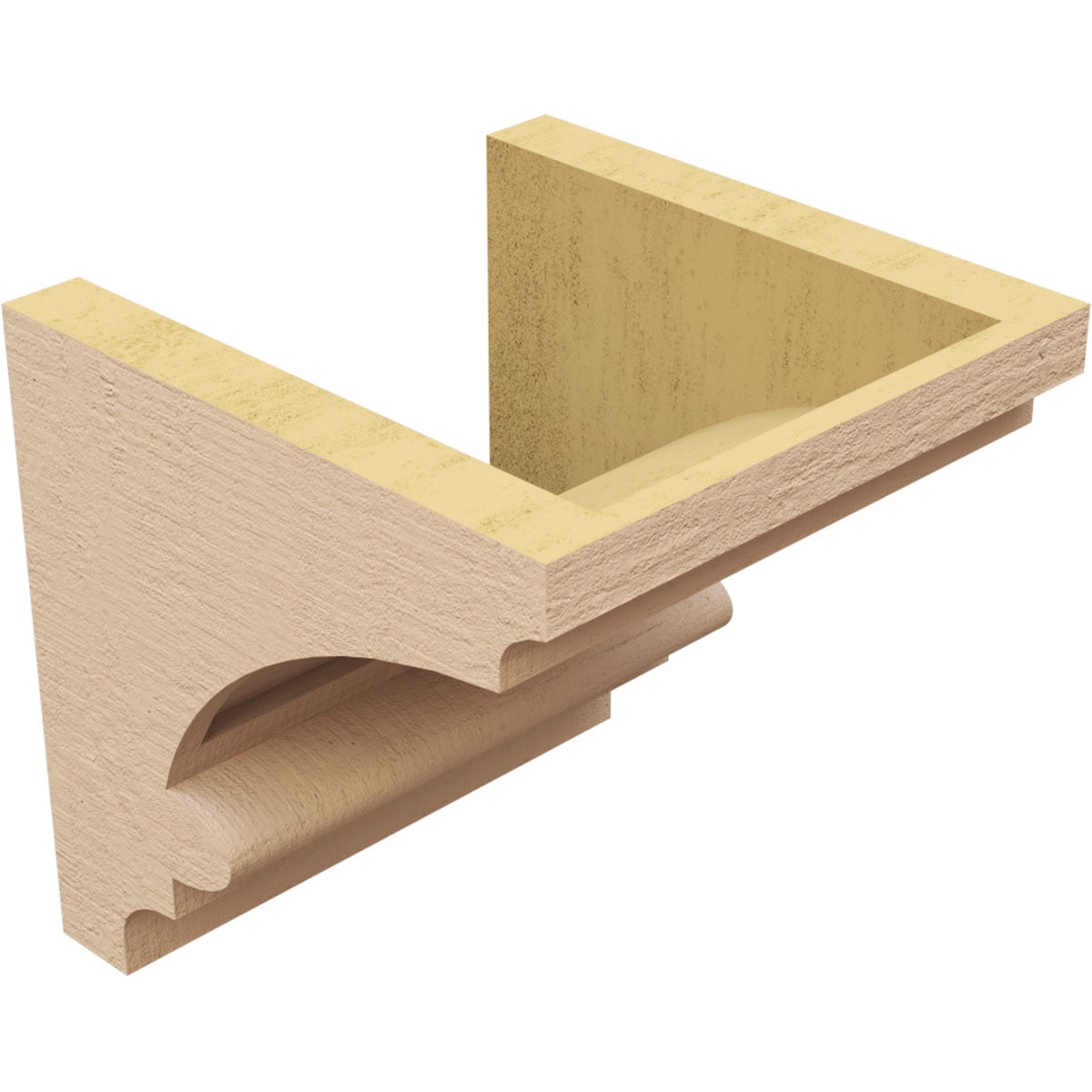 8"W x 8"D x 8"H Wide Diane Rough Cedar Woodgrain TimberThane Corbel, Primed Tan