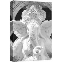 wall26 Canvas Print Wall Art Ivory Carved Ganesha Hindu God of Wisdom Statue Cultural Religious Photography Realism Decorative Yoga Multicolor Relax/Calm for Living Room, Bedroom, Office - 12"x1
