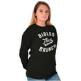 thumbnail image 4 of Bibles Then Brunch Funny Religious Women's Long Sleeve T Shirt Brisco Brands X, 4 of 6