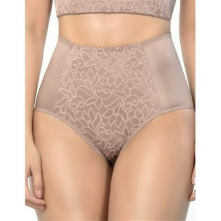 Tummy control panty in lace and spandex - High waist - Dark Nude XL