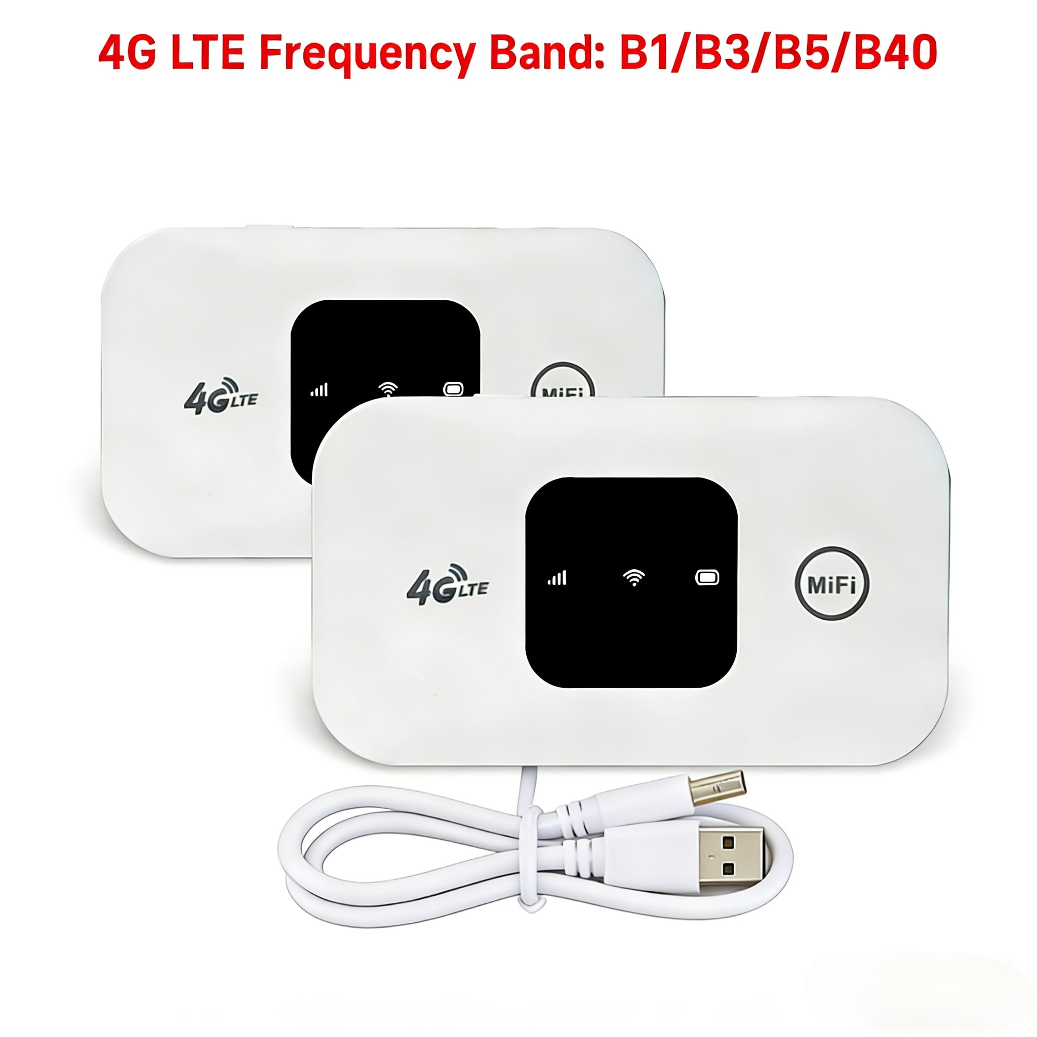 Two Sets of Mobile Hotspots, 4G Internet Routers for 8-10 Users with a SIM Card Slot, Suitable for Remote Work And Travel. Note That SIM Cards Are Not Included; You Must Supply Your Own