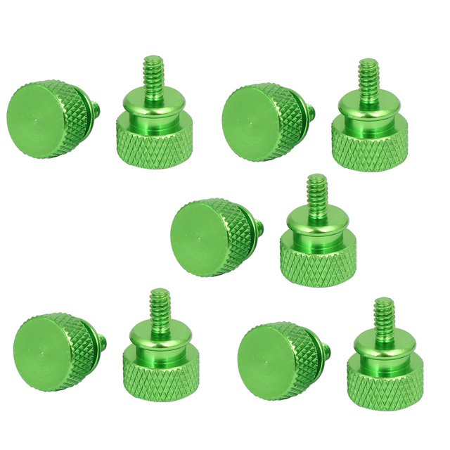 Unique Bargains Ordinateur PC Cas Entièrement Fileté Moleté Pouce Vis Vert 6-32 10pcs