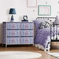 thumbnail image 2 of Songqin Dresser with 6 Drawers Fabric Storage Tower Organizer – Steel Frame, Wood Top, Easy Pull Bins for Bedroom, Closet, Hallway, Office-Purple Tie Dye, 2 of 13