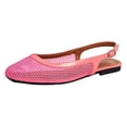 thumbnail image 4 of Rokment Fishnet Mules Flat Dressy Sandals for Women Fashion Casual Leopard Mesh Square Closed Toe Low Heels Slingback Walking Loafers Summer Shoes 2026 Pink Size 8.5, 4 of 7