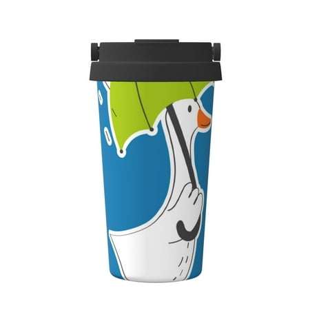 

Logiee Goose Holding an Umbrella Print Stainless Steel Coffee Tumbler Travel Coffee Mug Insulated Coffee Mug with Lid Spill Proof Coffee Cup Portable Thermal Mug