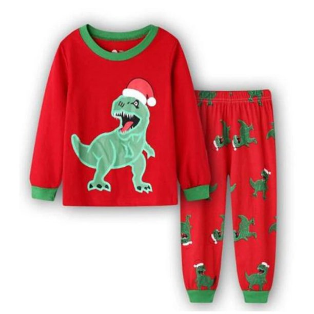 Conjunto de Pijama de Navidad para niños y niñas, ropa de dormir con dibujos animados, de 2 a 7 años