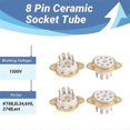 thumbnail image 5 of 4PC 8 Pin Ceramic Socket Tube Top Vacuum Octal Value For KT88 EL34 6V6 6650 274B, 5 of 5