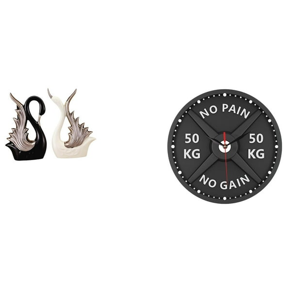 estatua de cisne,Figuras de cisne,estatuas,decoración del hogar,fiesta de bodas,Reloj de gimnasio,Reloj de pared con barra para gimnasio en casa Reloj de culturismo,Sala de entrenamiento