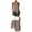 Khaki, variant on Summer Womens Dresses Women Plus Size Daily Sleeveless Vintage Patchwork Bohemian V Neck Maxi Dress