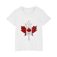 thumbnail image 3 of Girls Canada Day Maple Leaf Tshirts Summer Short Sleeve Patriotic Shirts Kids Crew Neck Cotton T-Shirts White， 5 Years, 3 of 7