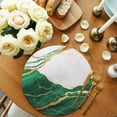 thumbnail image 3 of Round Placemats Set of 4 Abstract Marble Place Mats Washable Woven Placemat Gold Green Marble Circle Braided Table Mat for Kitchen Dining Table Party Home Decor 15 Inch, 3 of 8