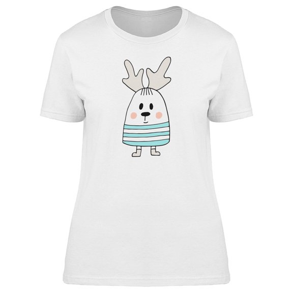 Cartoon Deer With A Sweater Tee Women's -Image by Shutterstock