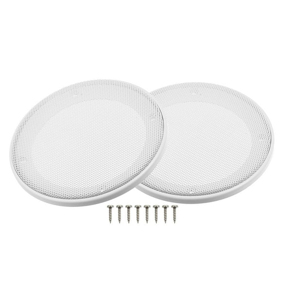 2 uds 4 "cubierta de altavoz de coche malla Subwoofer Grill Horn Guard con 8 tornillos Metal ABS blanco