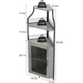 thumbnail image 2 of 5 niveles industrial de esquina wine gabinete con detachable wine rack, barn door, y glass holder - estilo rural buffet gabinete y home bar in gris, 2 of 9