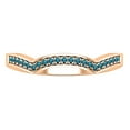 thumbnail image 2 of Dazzlingrock Collection Round Blue Diamond Contour Curved Stackable Wedding Band for Women (0.10 ctw, Color Blue, Clarity I2-I3) in 18K Rose Gold, Size 6, 2 of 4